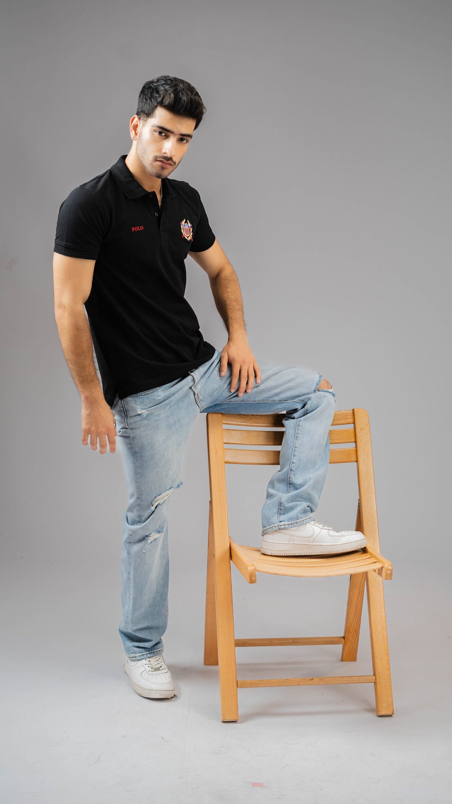 Polo Republica Men's USA & Polo Embroidered Short Sleeve Polo Shirt Men's Polo Shirt Polo Republica