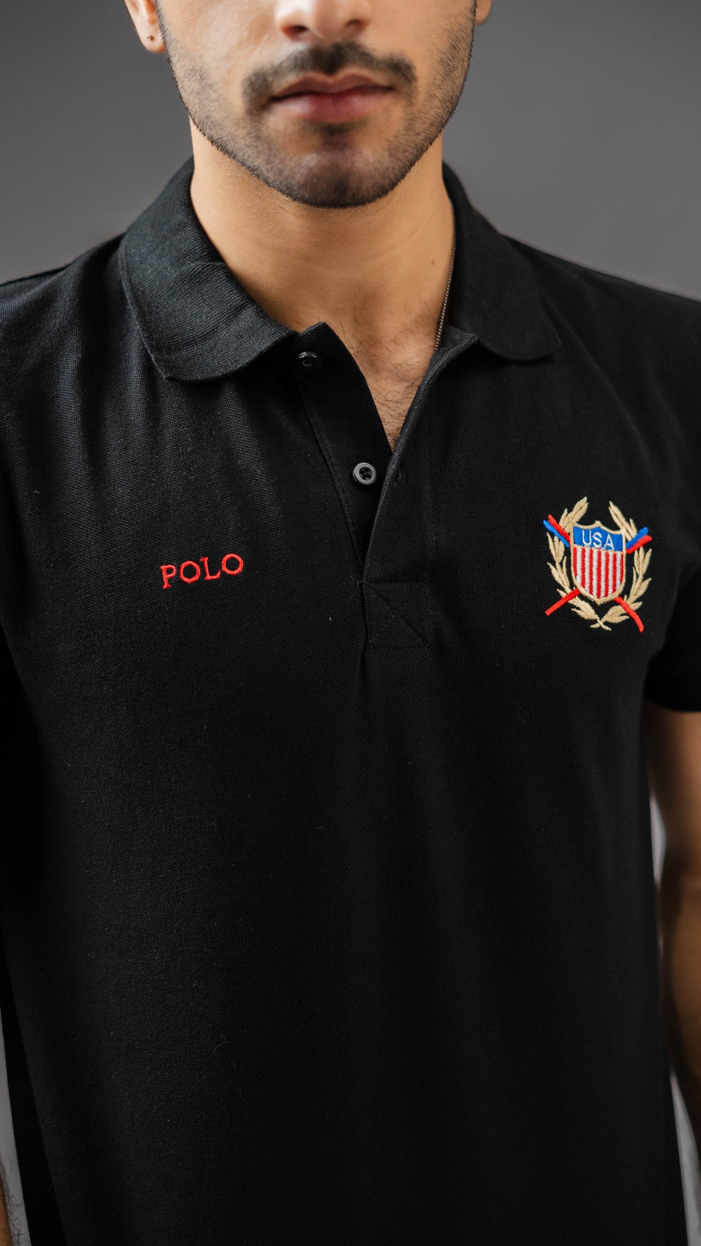 Polo Republica Men's USA & Polo Embroidered Short Sleeve Polo Shirt Men's Polo Shirt Polo Republica
