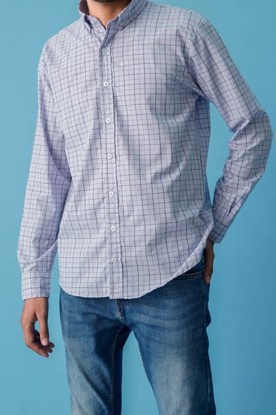 Polo Republica Men's Grid Check Casual Shirt