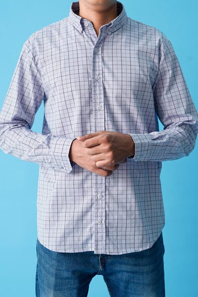 Polo Republica Men's Grid Check Casual Shirt