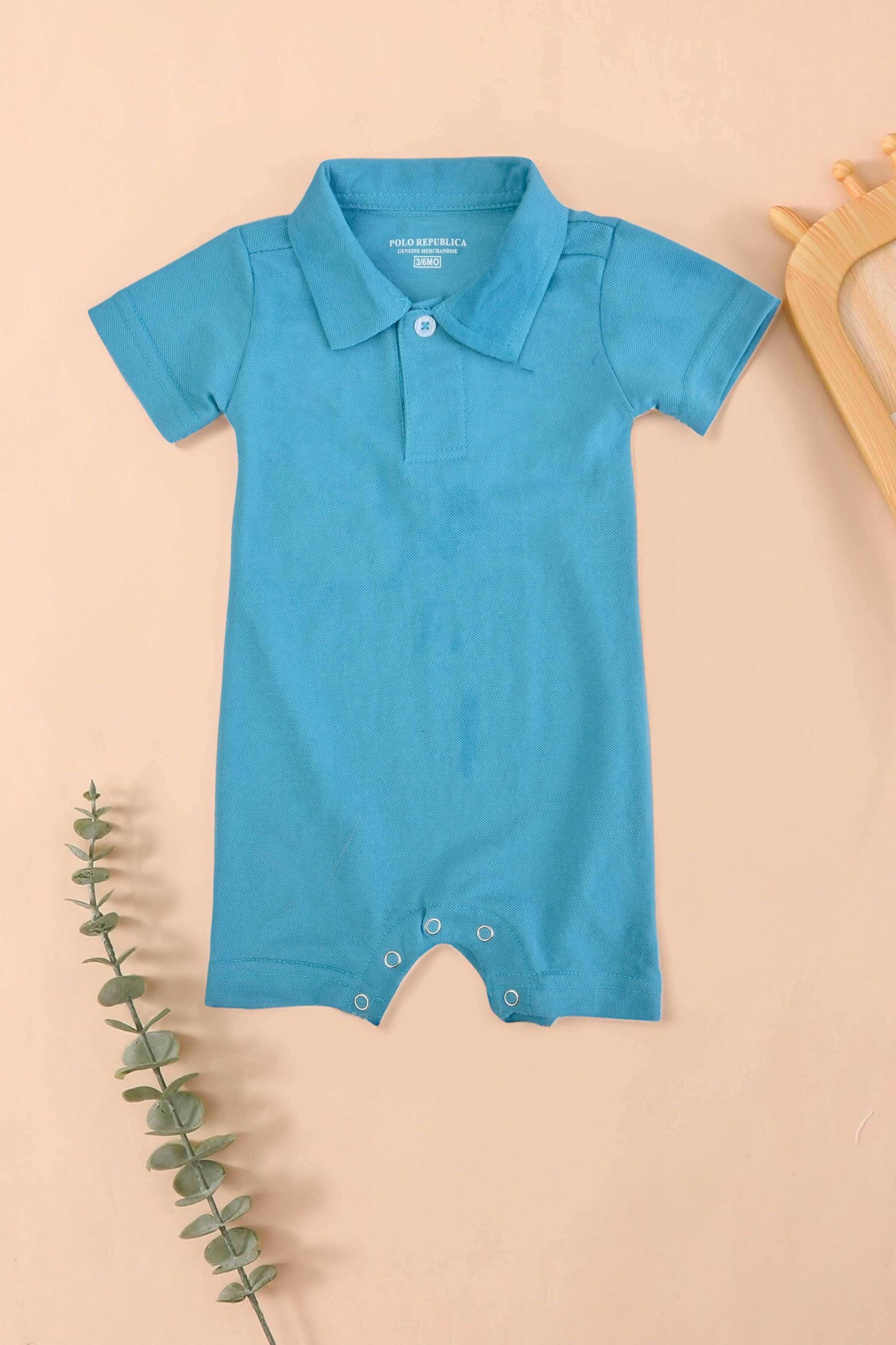 Polo Republica Essentials Short Sleeve Pique Polo Baby Romper Romper Polo Republica