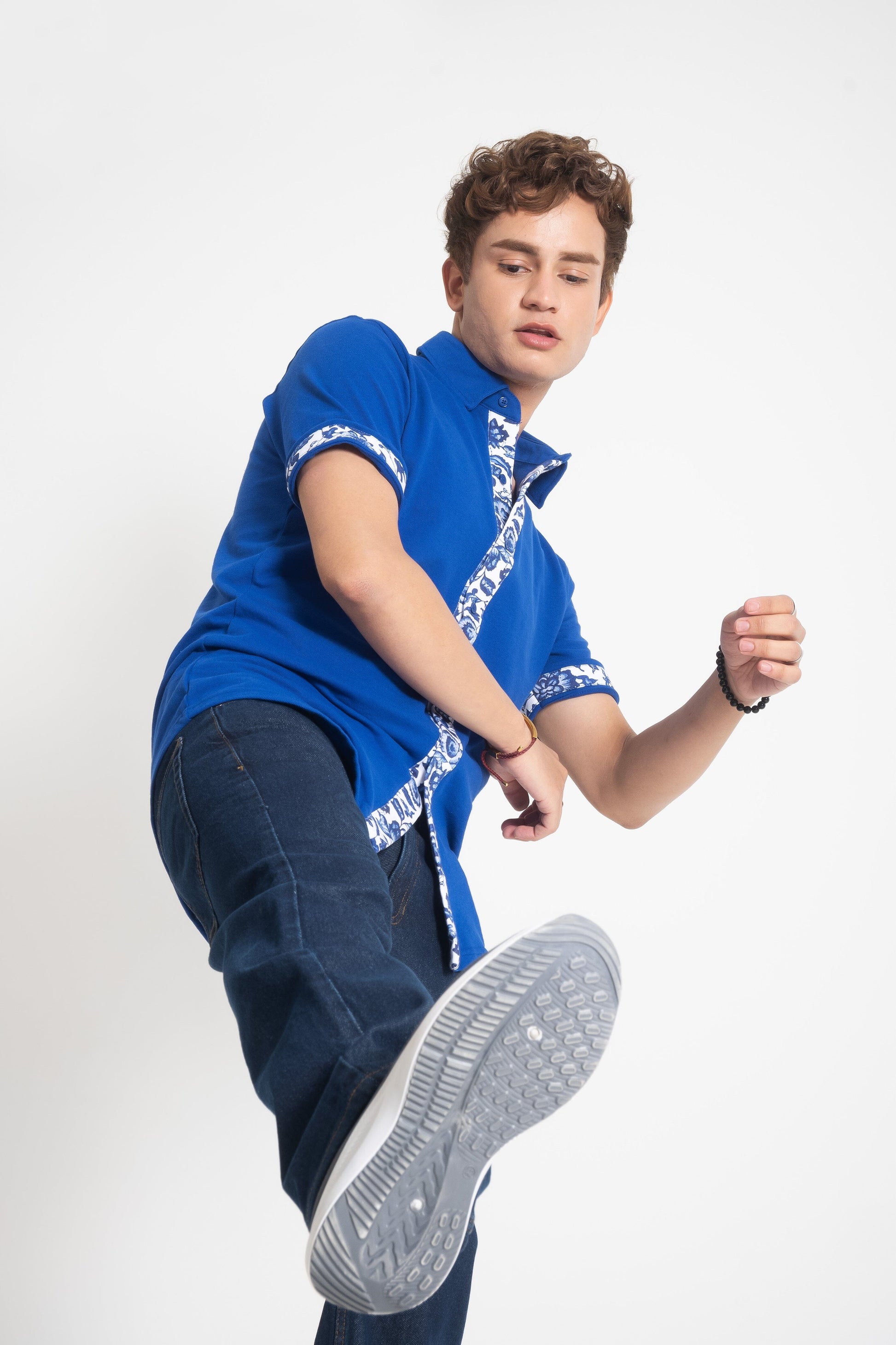 Polo Republica Men's Contrast Panel Short Sleeve Casual Shirt Men's Casual Shirt Polo Republica