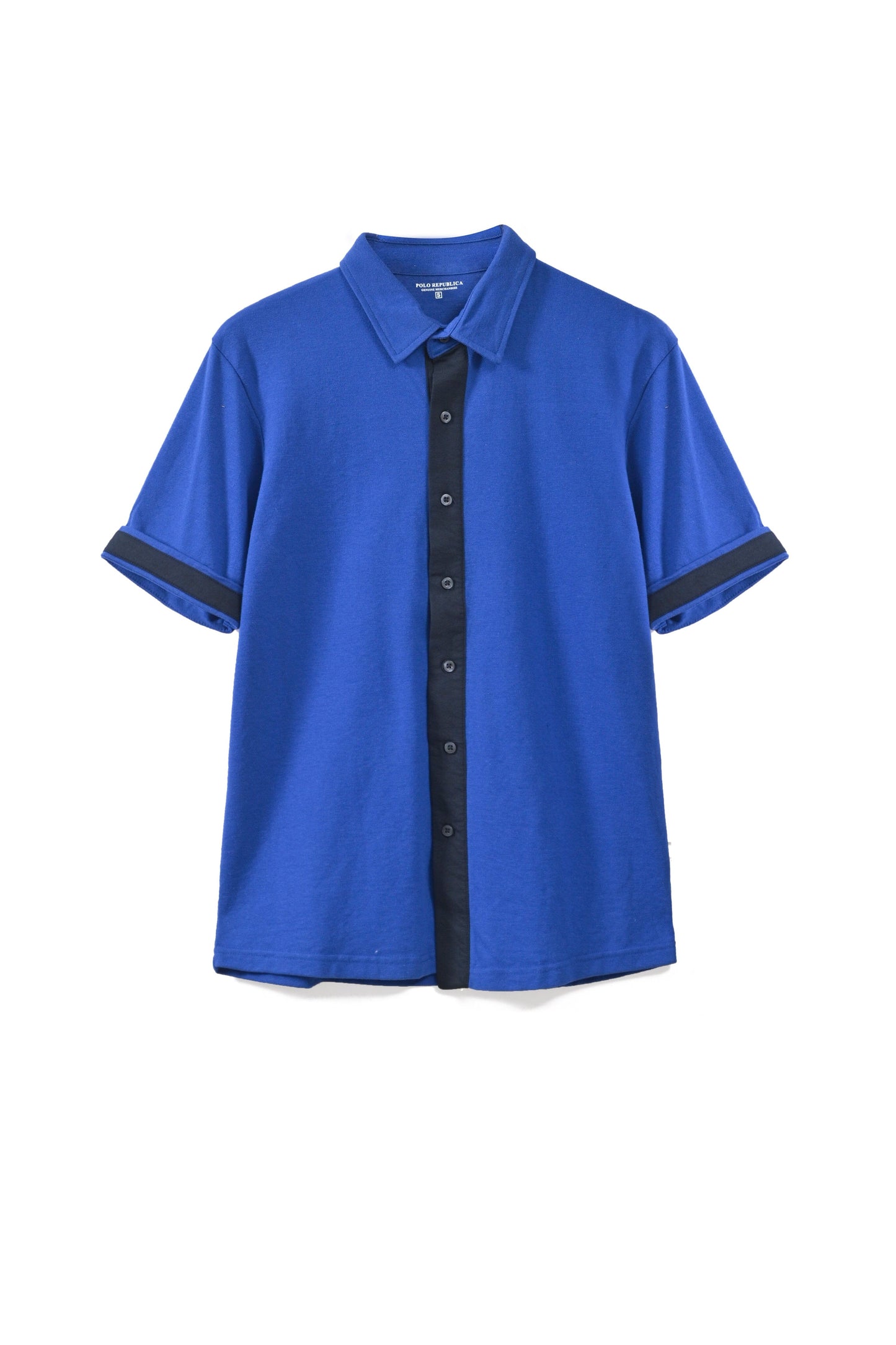 Polo Republica Men's Contrast Panel Short Sleeve Casual Shirt Men's Casual Shirt Polo Republica