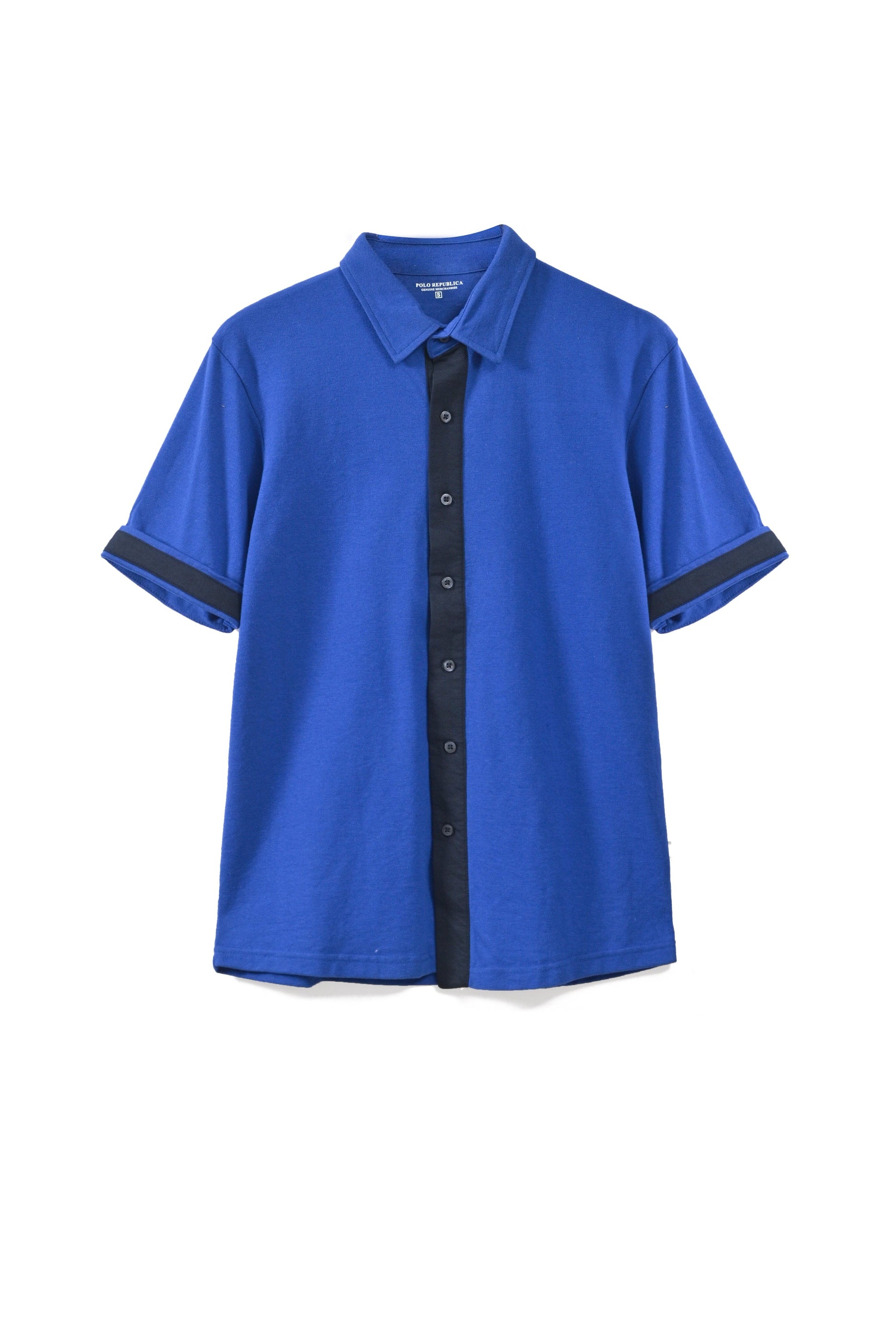 Polo Republica Men's Contrast Panel Short Sleeve Casual Shirt Men's Casual Shirt Polo Republica