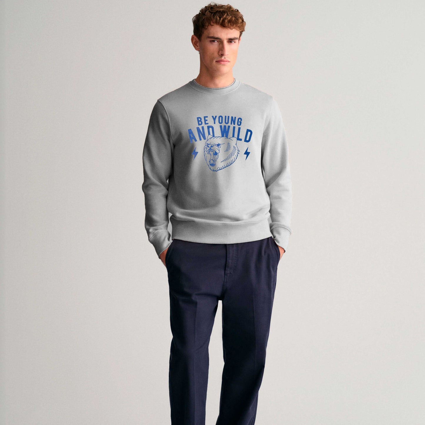 Polo Republica Men's Be Young & Wild Printed Fleece Sweat Shirt