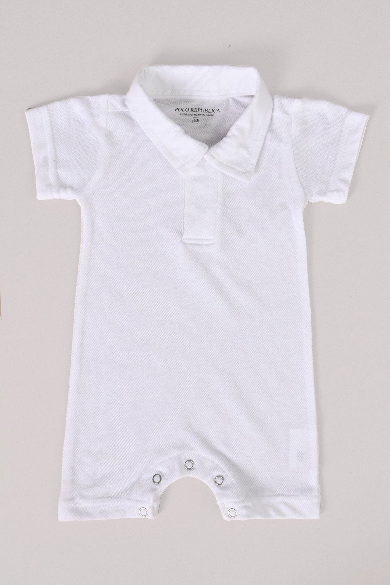 Polo Republica Essentials Short Sleeve Baby Romper Romper Polo Republica White 0-3 Months