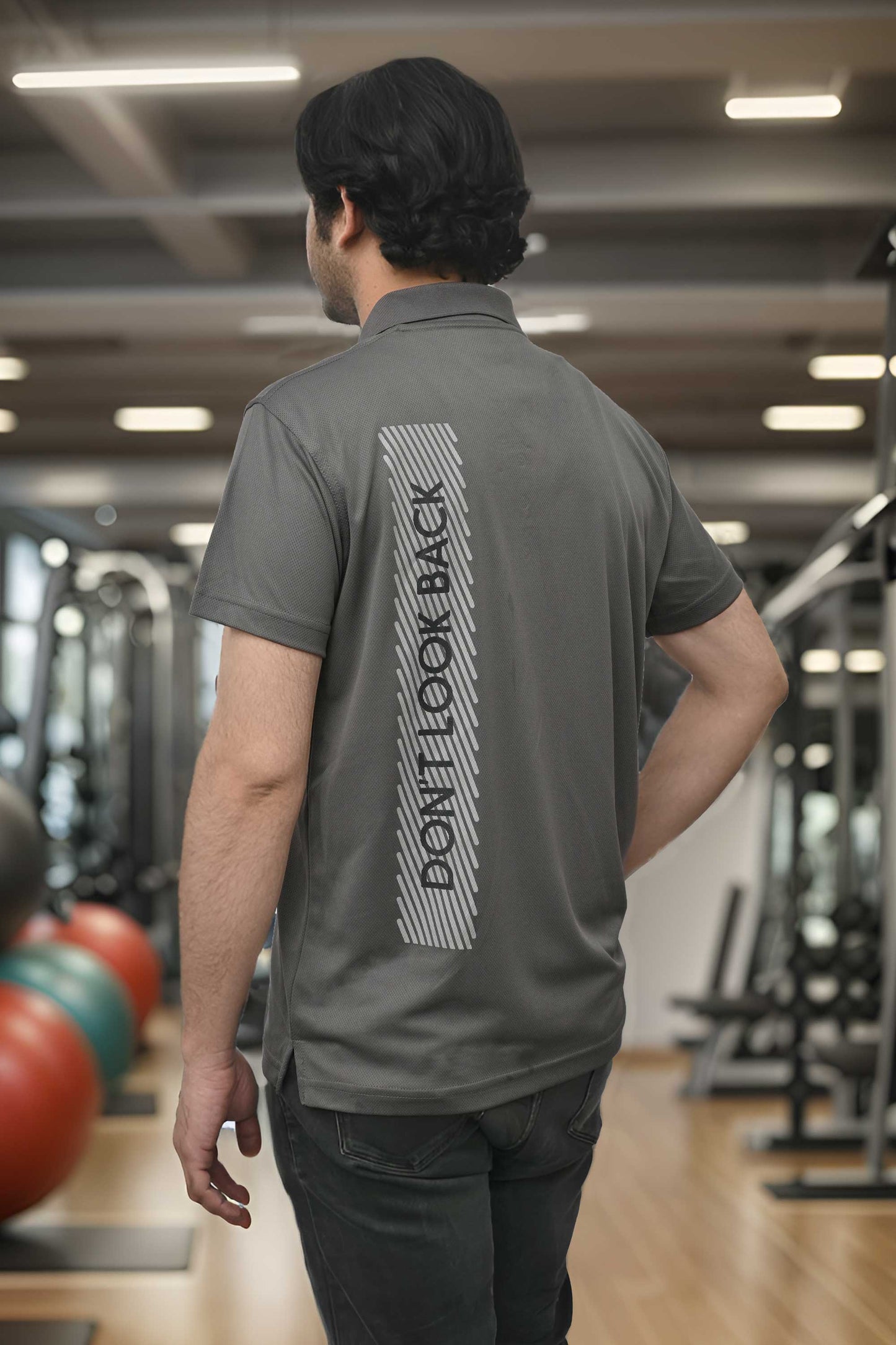 Polo Republica Men's Never Enough Printed Moisture Wicking Activewear Polo Shirt