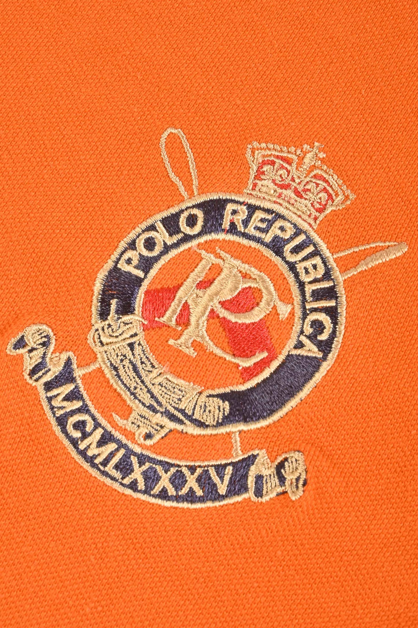 Polo Republica Men's Lion PR Crest & 8  Embroidered Short Sleeve Polo Shirt