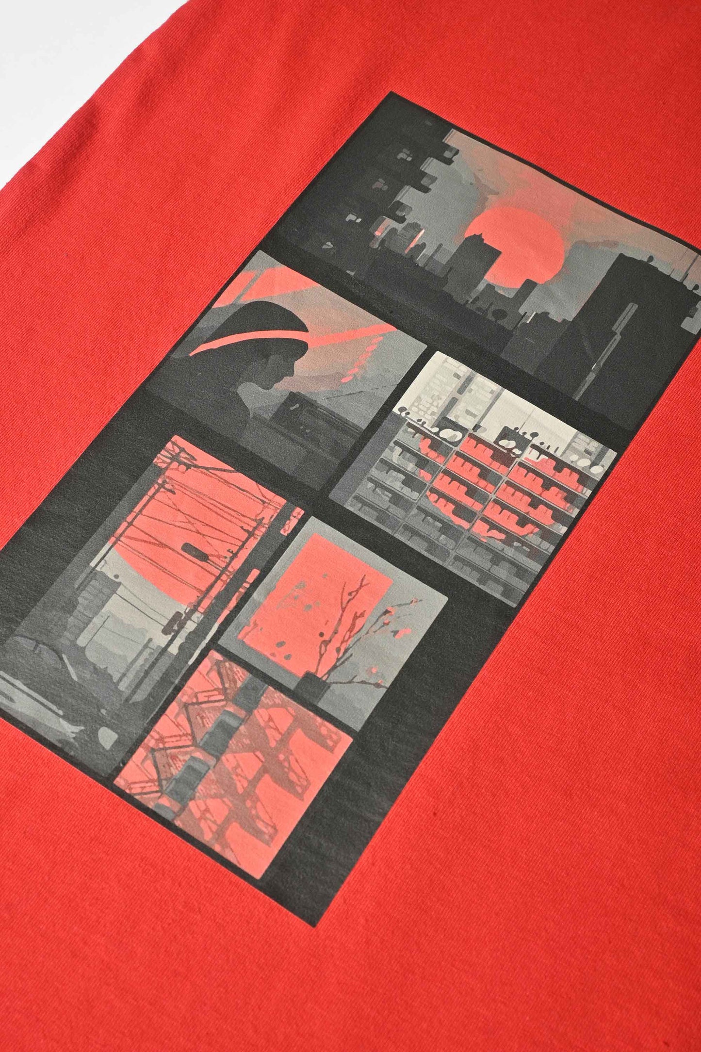 Polo Republica Men's Sun Set Printed Crew Neck Tee Shirt