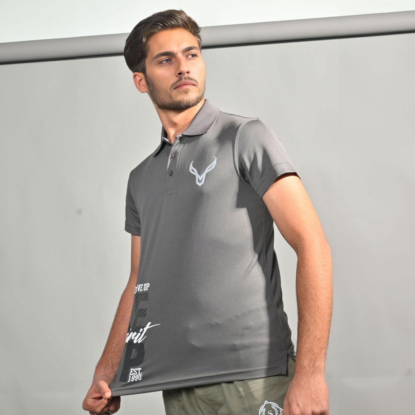 Polo Republica Men's Keep Spirit Printed Activewear Polo Shirt Men's Polo Shirt Polo Republica