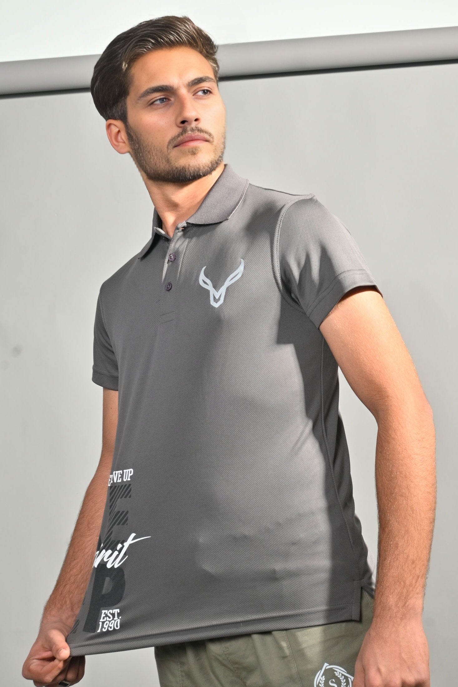 Polo Republica Men's Keep Spirit Printed Activewear Polo Shirt Men's Polo Shirt Polo Republica