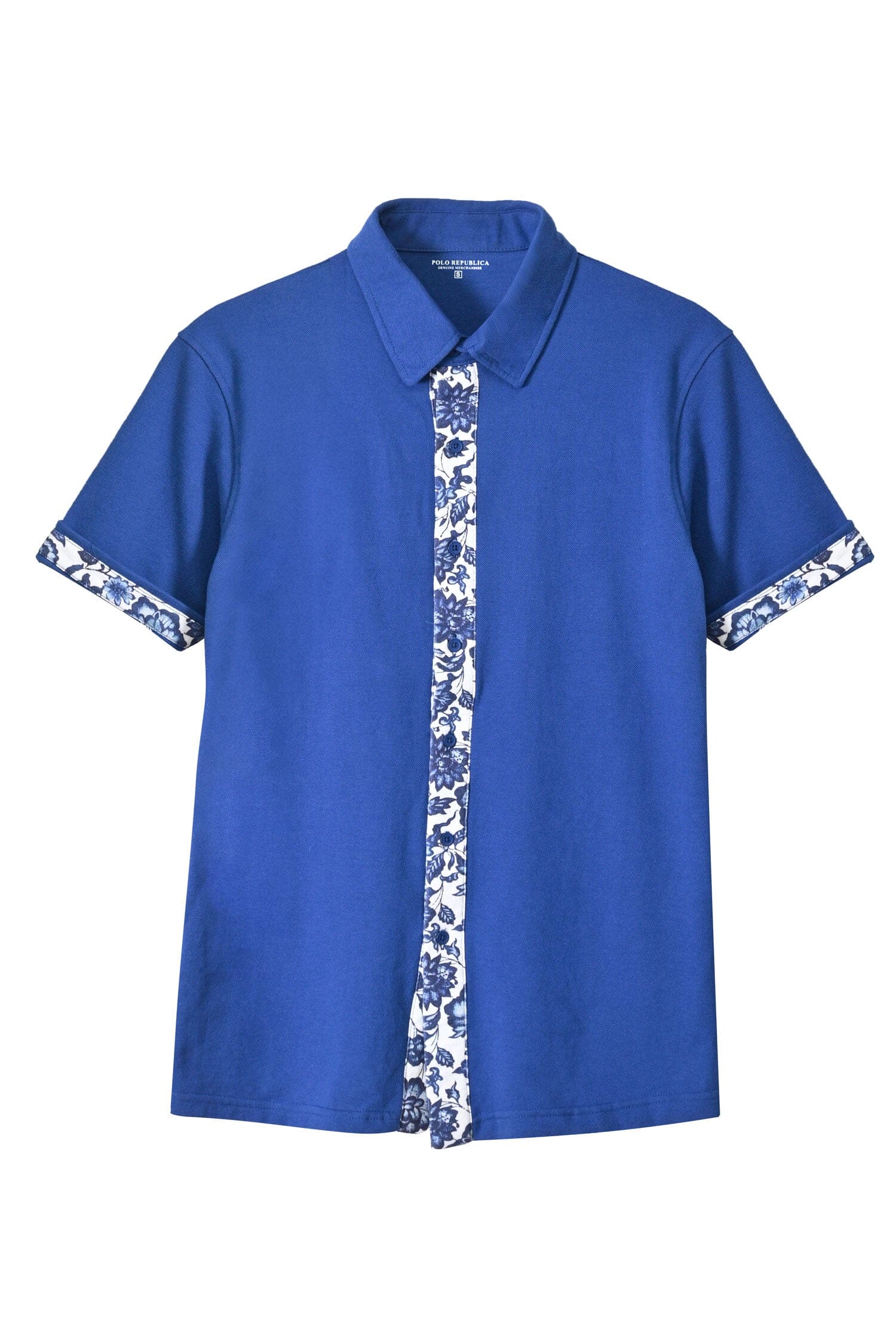 Polo Republica Men's Contrast Panel Short Sleeve Minor Fault Casual Shirt Men's Casual Shirt Polo Republica