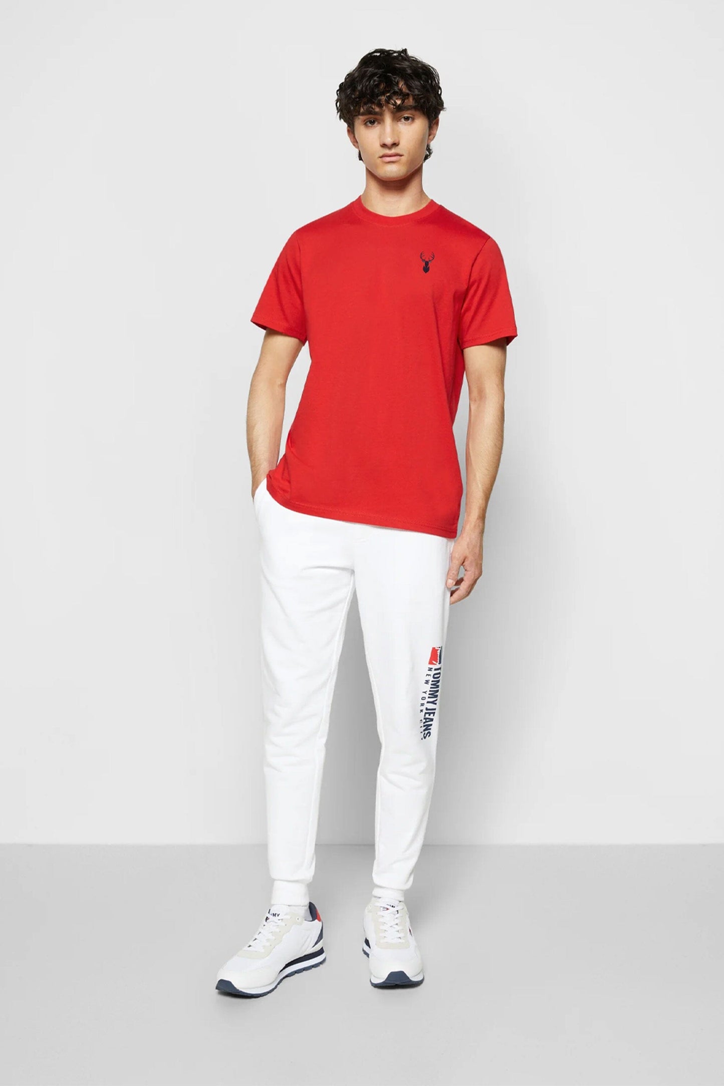 Polo Republica Men's Deer Embroidered Crew Neck Tee Shirt Men's Tee Shirt Polo Republica