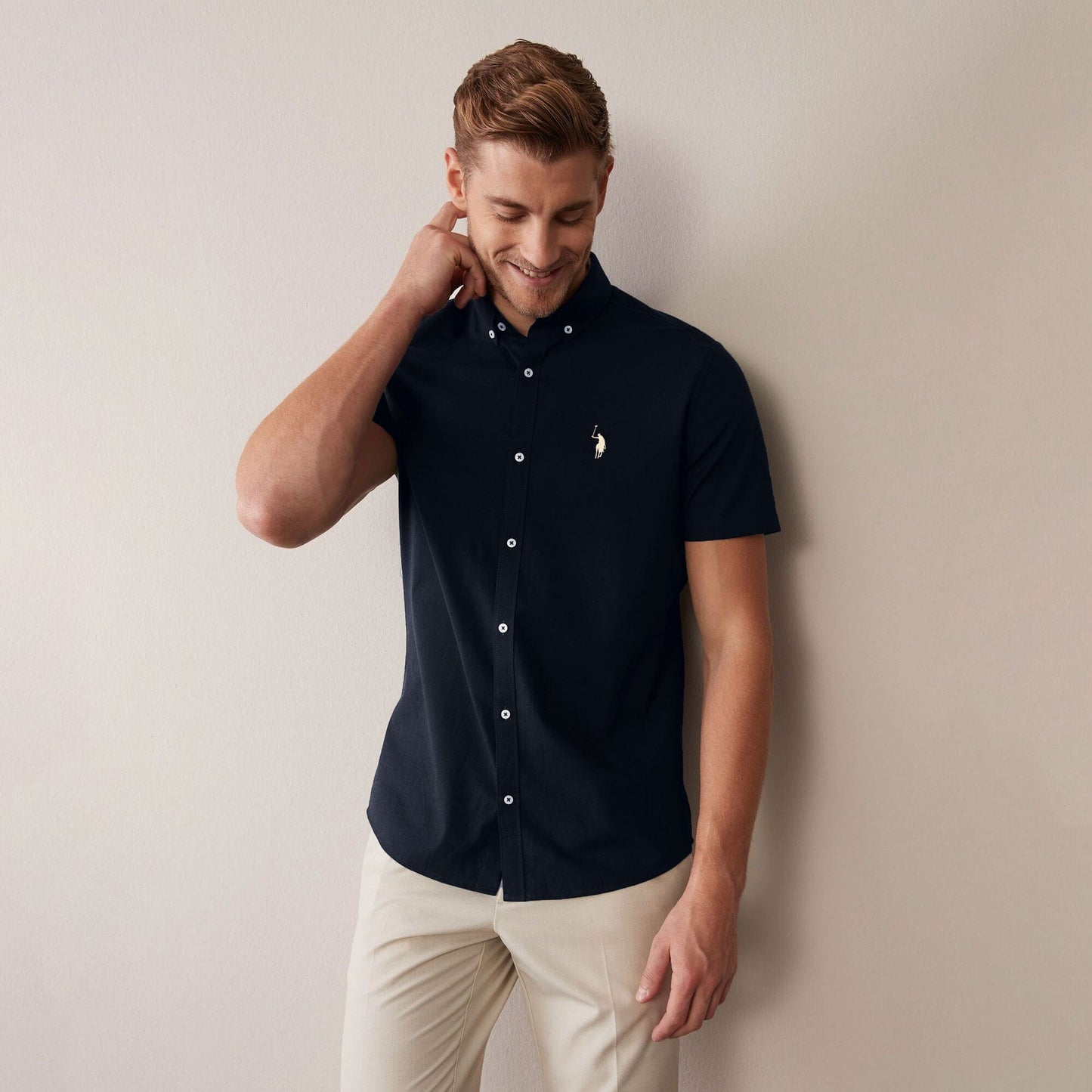 Polo Republica Men's Signature Pony Embroidered Pique Casual Shirt Men's Casual Shirt Polo Republica Navy S