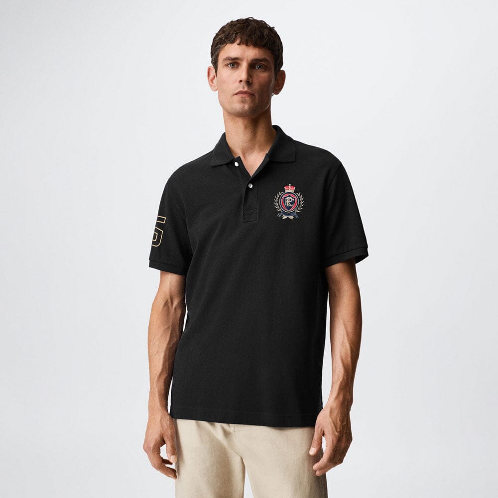 Polo Republica Men's PRC Crest & 5 Embroidered Short Sleeve Polo Shirt Men's Polo Shirt Polo Republica