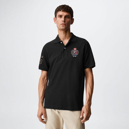 Polo Republica Men's PRC Crest & 5 Embroidered Short Sleeve Polo Shirt Men's Polo Shirt Polo Republica