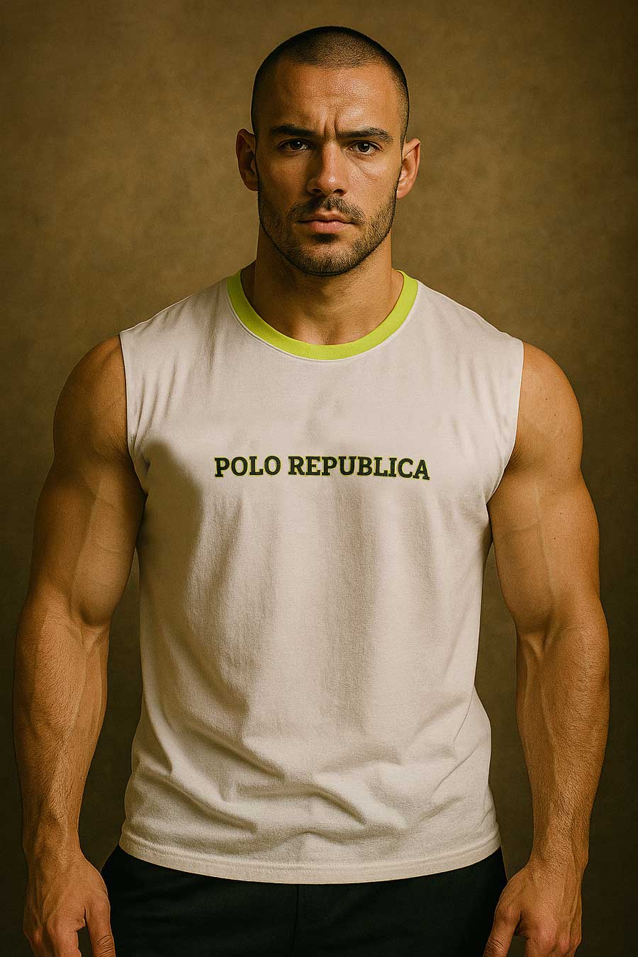 Polo Republica Men's Contrast Sleeveless Tee Shirt