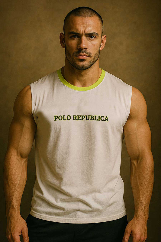 Polo Republica Men's Contrast Sleeveless Tee Shirt