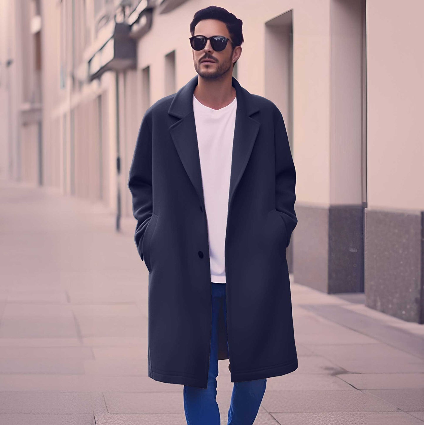 Polo Republica Men's Winter Fleece Long Coat Men's Coat Polo Republica Dark Navy S