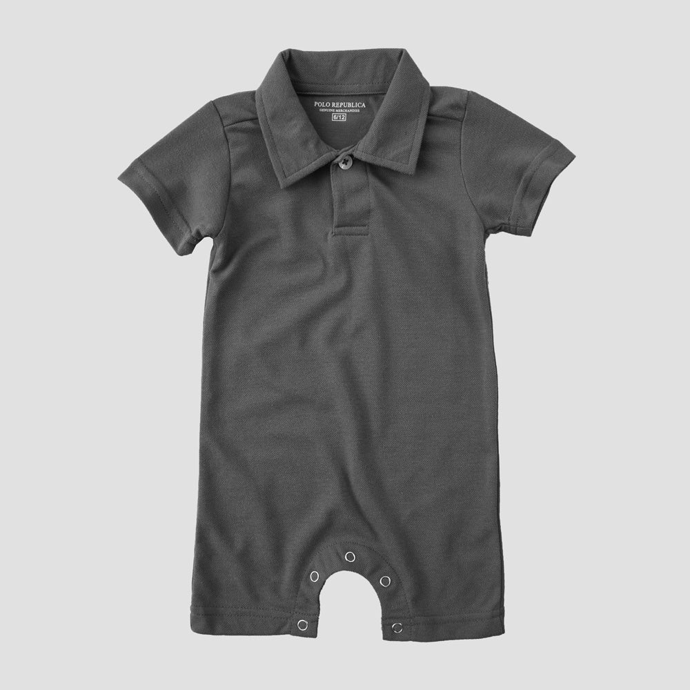 Polo Republica Zodian Short Sleeve Baby Romper Romper Polo Republica Graphite 0-3 Months