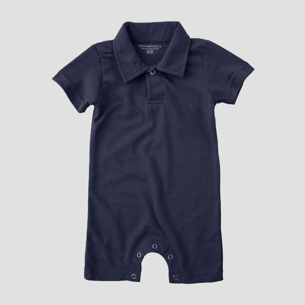 Polo Republica Zodian Short Sleeve Baby Romper Romper Polo Republica Light Navy 0-3 Months