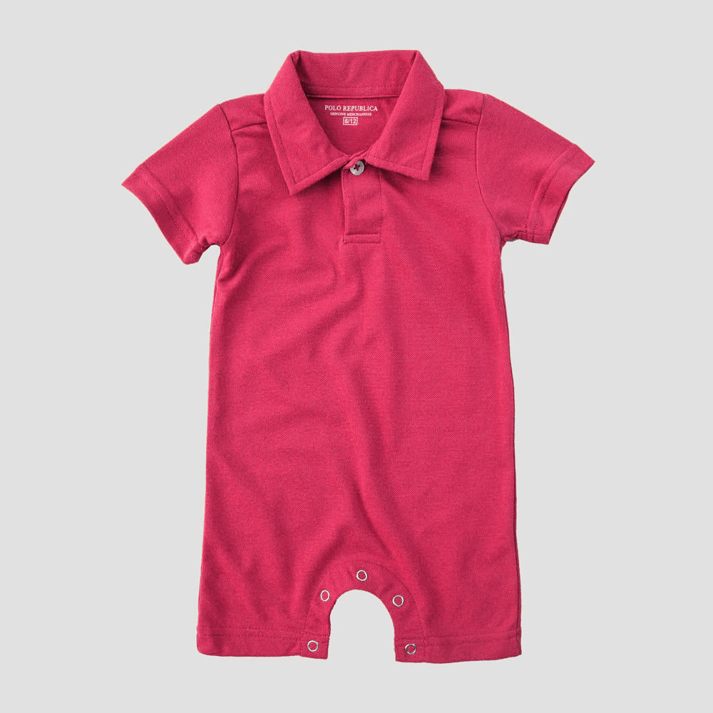 Polo Republica Zodian Short Sleeve Baby Romper Romper Polo Republica Magenta 0-3 Months