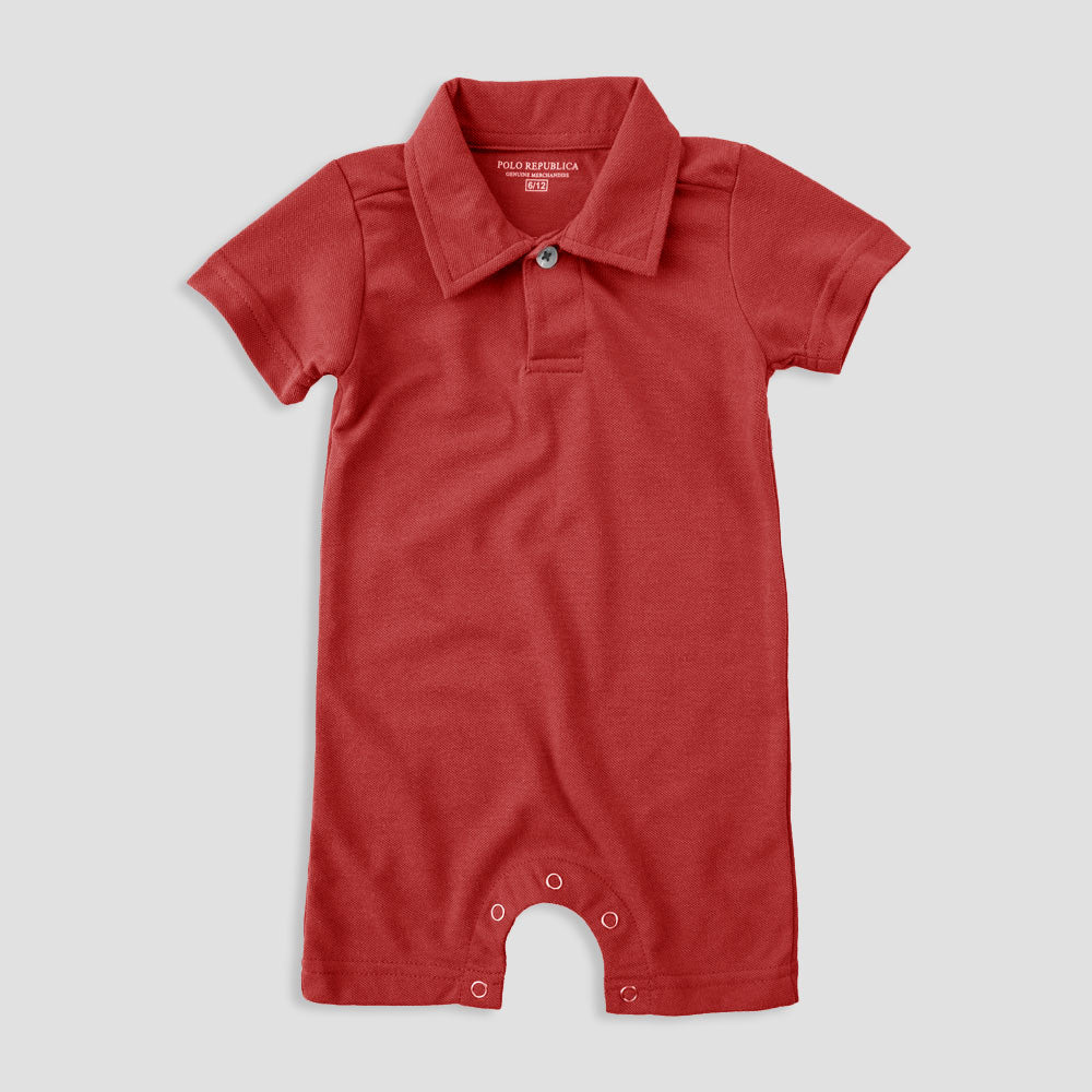 Polo Republica Zodian Short Sleeve Baby Romper Romper Polo Republica Red 0-3 Months