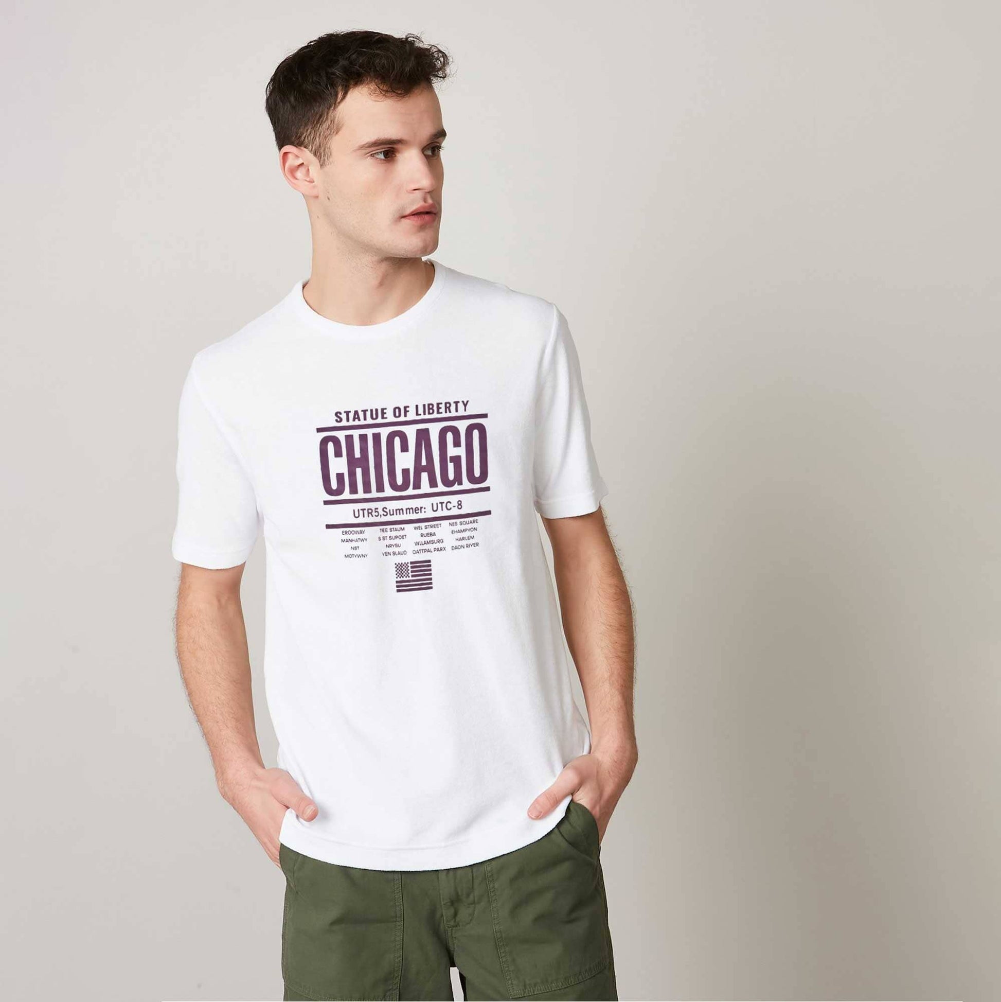 Polo Republica Men's Statue Of Liberty Printed Crew Neck Tee Shirt Men's Tee Shirt Polo Republica White S