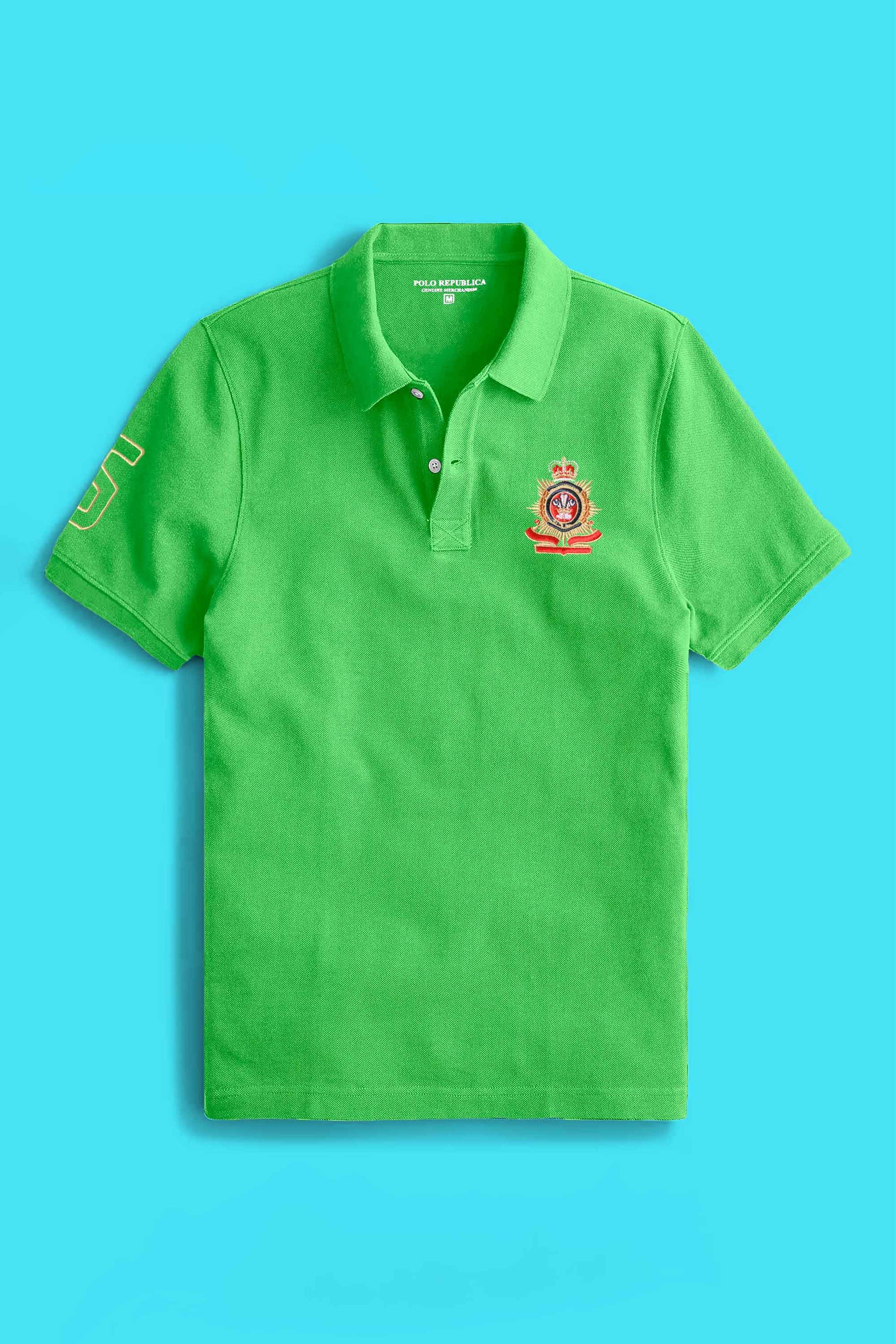 Polo Republica Men's Crest & 5 Embroidered Short Sleeve Polo Shirt