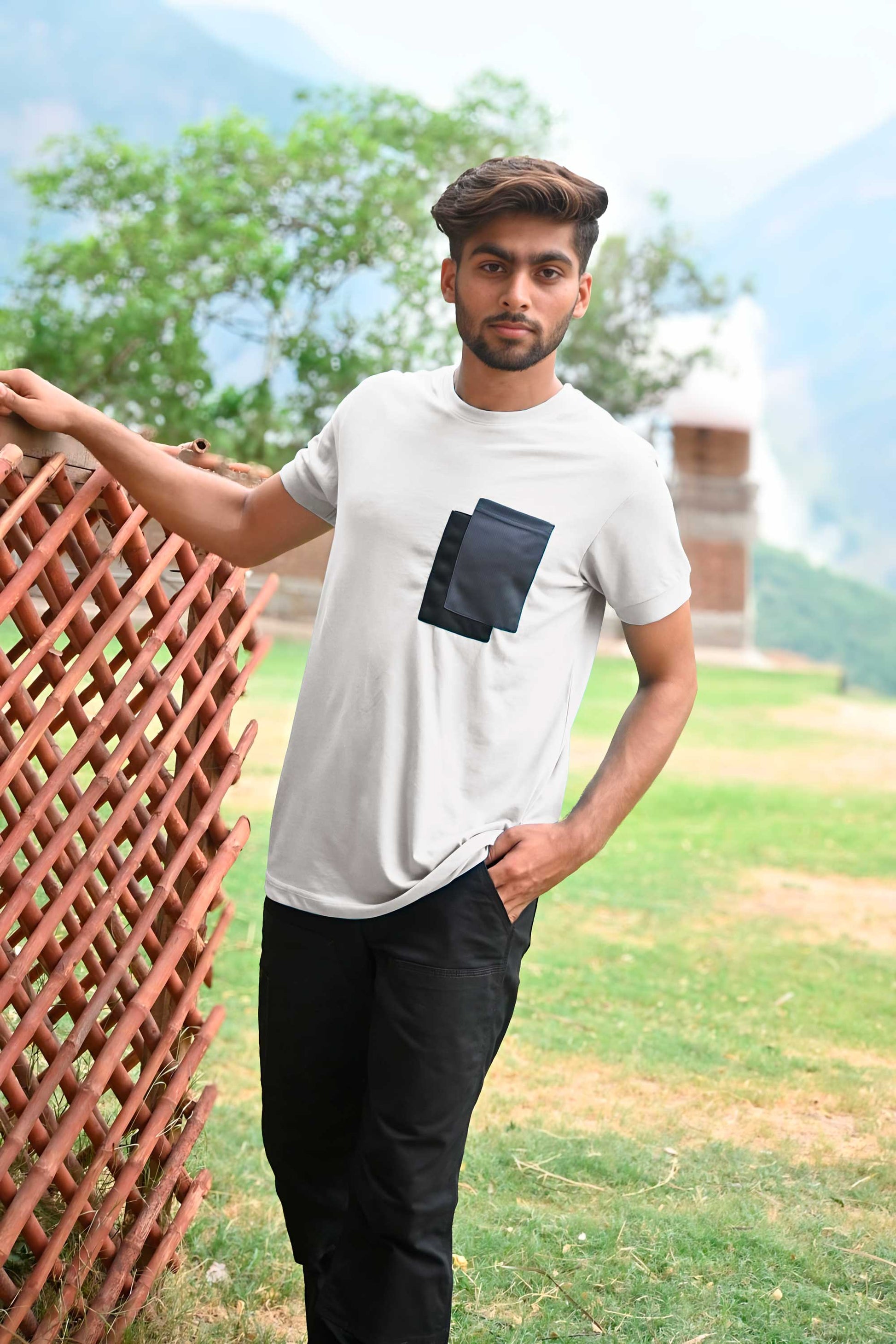 Polo Republica Men's Contrast Pocket Crew Neck Tee Shirt