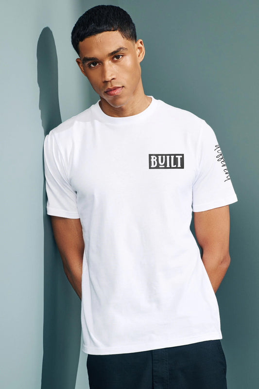 Men's Built Printed Crew Neck Tee Shirt