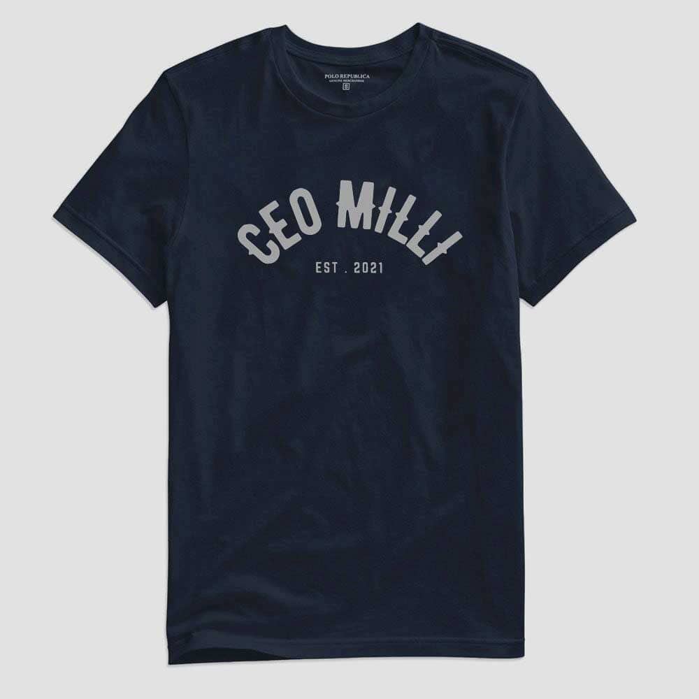 Polo Republica Men's CEO Milli Printed Short Sleeve Tee Shirt Men's Tee Shirt Polo Republica Navy S