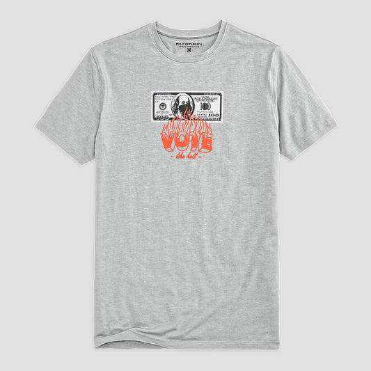 Polo Republica Men's Vote Like Hell Printed Crew Neck Tee Shirt Men's Tee Shirt Polo Republica Heather Grey S