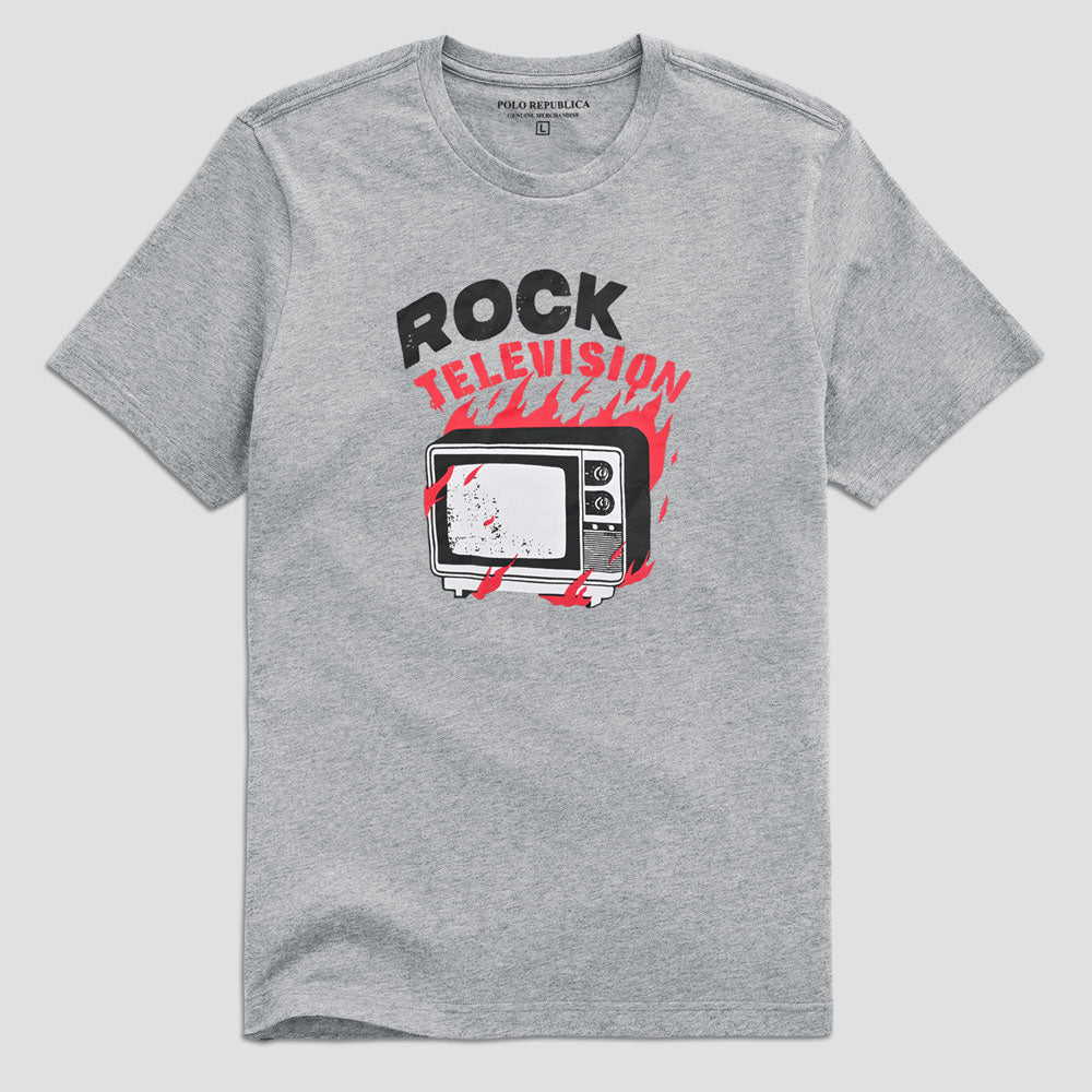 Polo Republica Men's Rocks Printed Short Sleeve Tee Shirt Men's Tee Shirt Polo Republica Heather Grey S