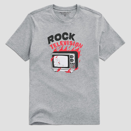 Polo Republica Men's Rocks Printed Short Sleeve Tee Shirt Men's Tee Shirt Polo Republica Heather Grey S