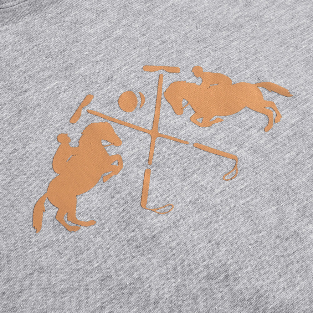 Polo Republica Men's Double Pony Printed Fleece Pullover Hoodie Men's Pullover Hoodie Polo Republica