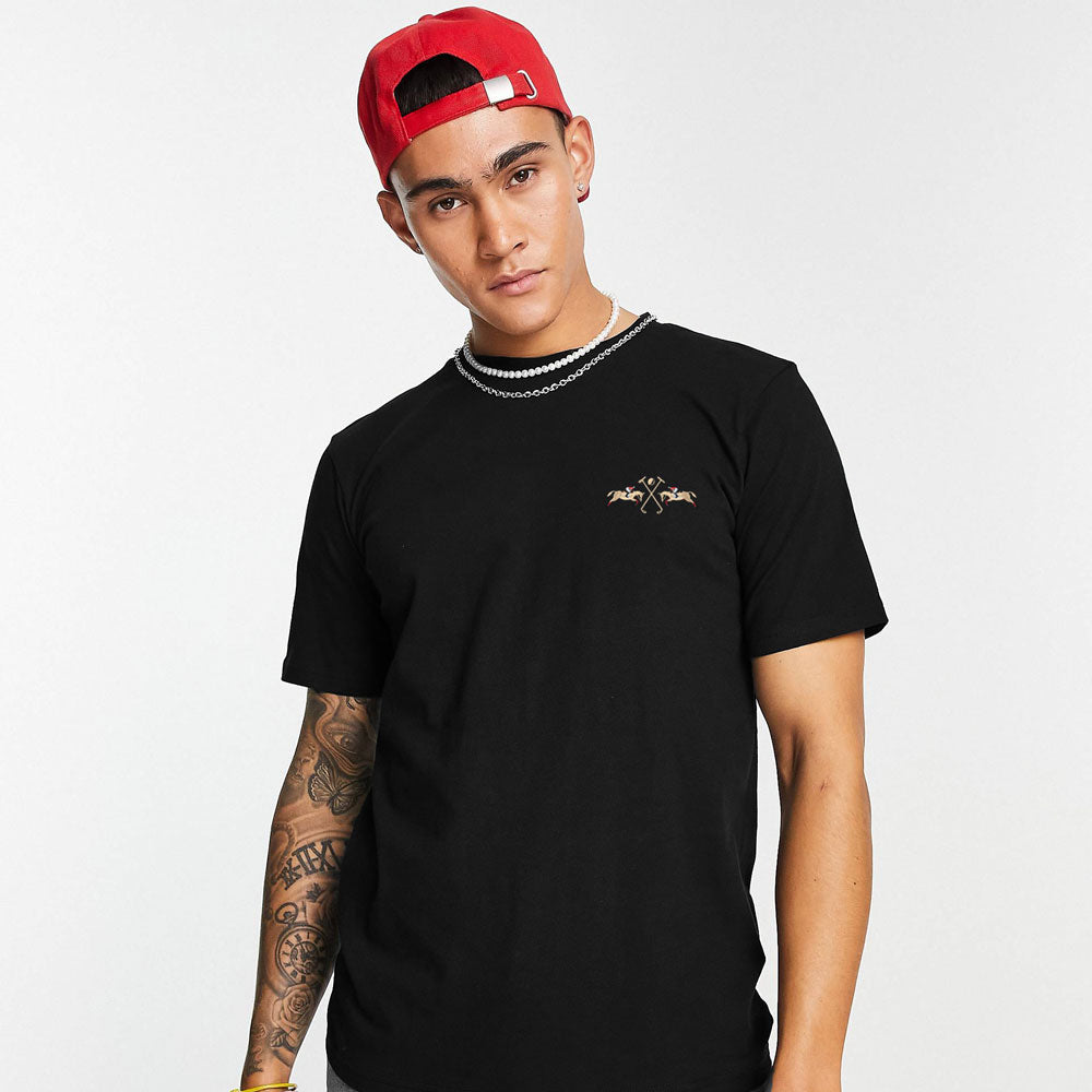 Polo Republica Men's Double Pony Embroidered Crew Neck Tee Shirt Men's Tee Shirt Polo Republica