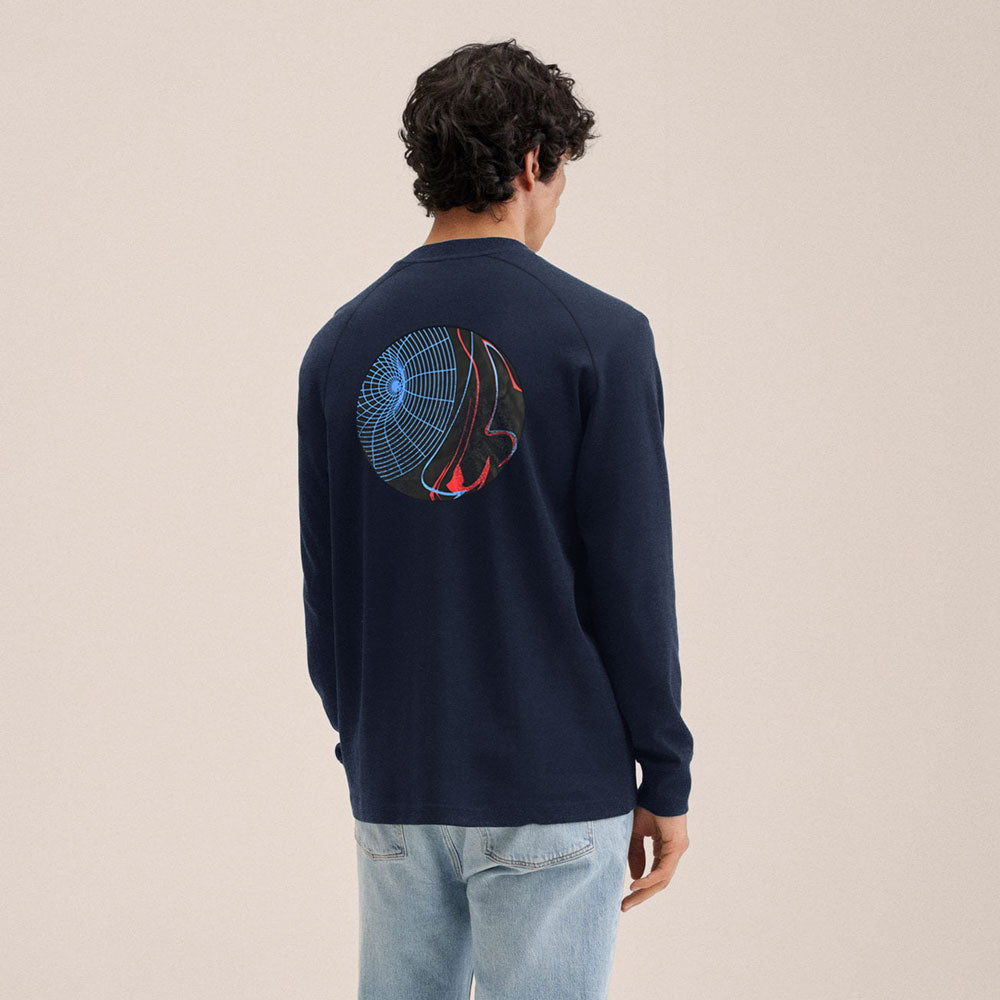 Polo Republica Men's Back To The Future Raglan Long Sleeve Tee Shirt Men's Tee Shirt Polo Republica