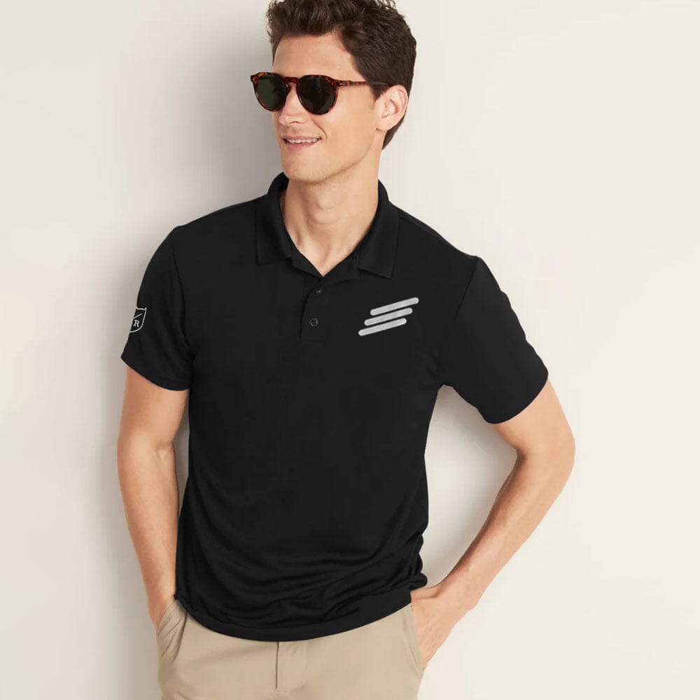 Polo Republica Men's Three Strips & PR Printed Activewear Polo Shirt Men's Polo Shirt Polo Republica