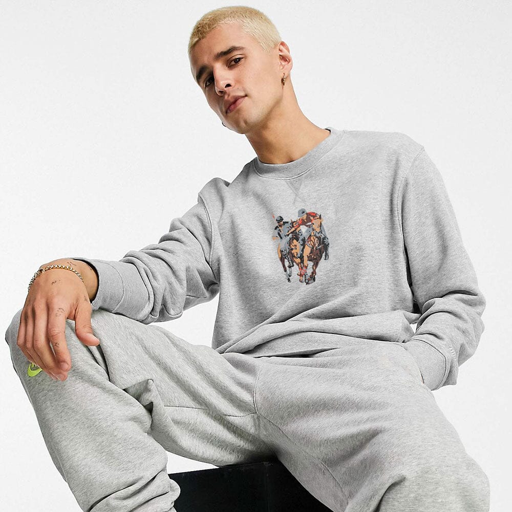 Polo Republica Men's Double Horse Printed Fleece Sweat Shirt Men's Sweat Shirt Polo Republica