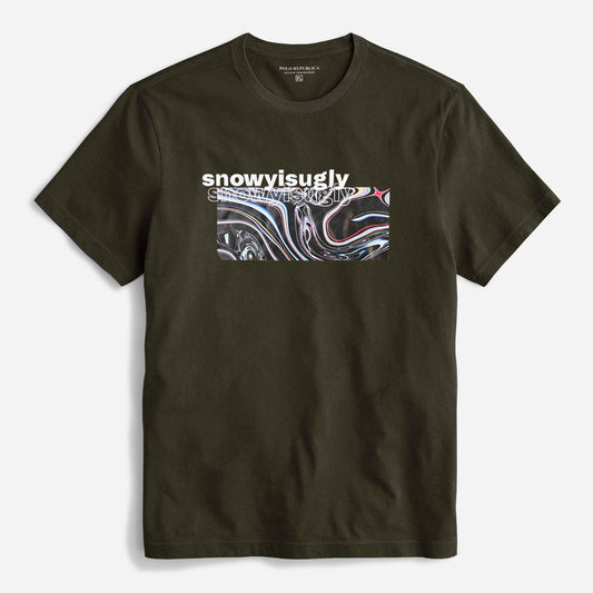 Polo Republica Men's Snowyisugly Printed Crew Neck Tee Shirt Men's Tee Shirt Polo Republica Olive S