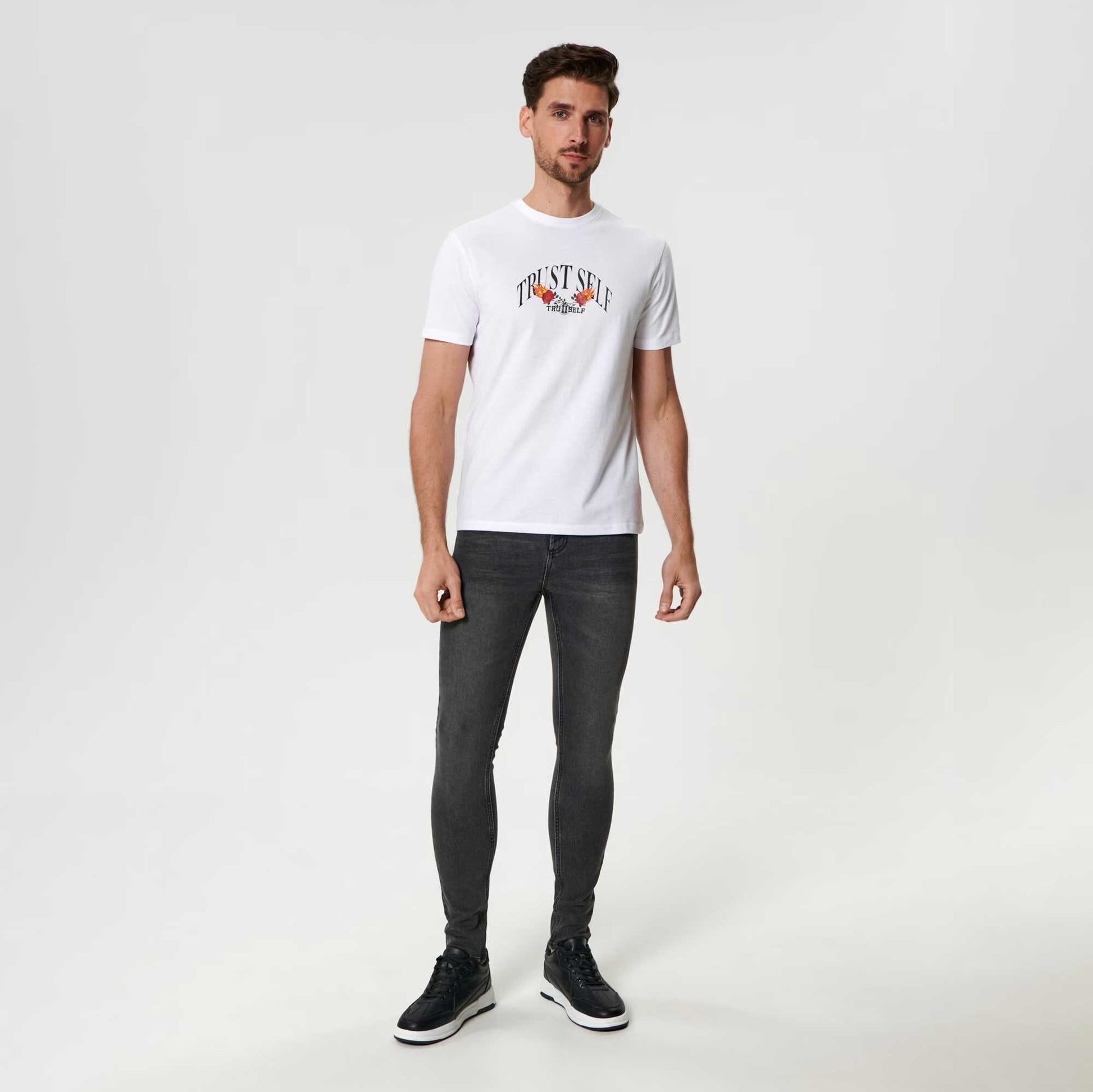 Polo Republica Men's Trust Self Printed Crew Neck Tee Shirt Men's Tee Shirt Polo Republica