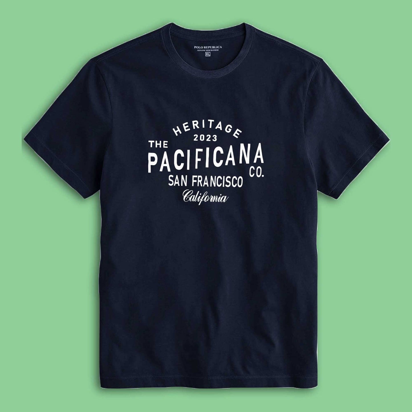 Polo Republica Men's The Pacificana Printed Crew Neck Tee Shirt Men's Tee Shirt Polo Republica