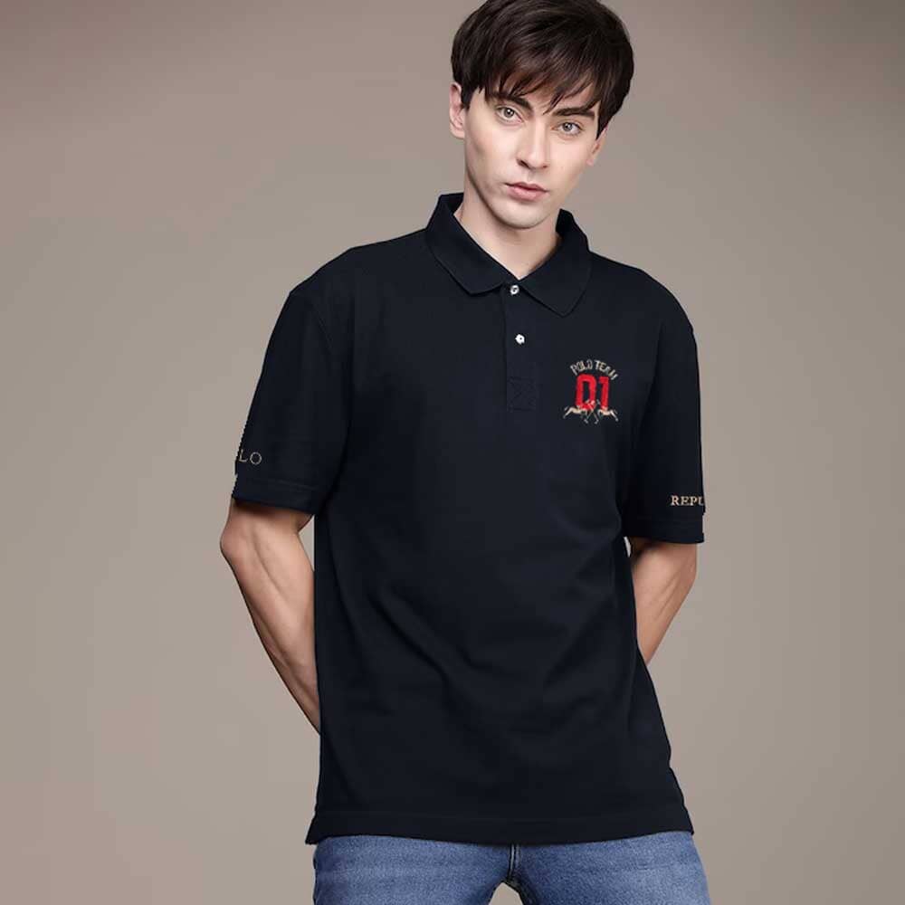 Polo Republica Men's Double Pony & Polo 01 Embroidered Short Sleeve Polo Shirt Men's Polo Shirt Polo Republica
