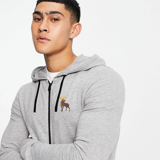 Polo Republica Men's Thermal Moose Printed Zipper Hoodie Men's Zipper Hoodie Polo Republica