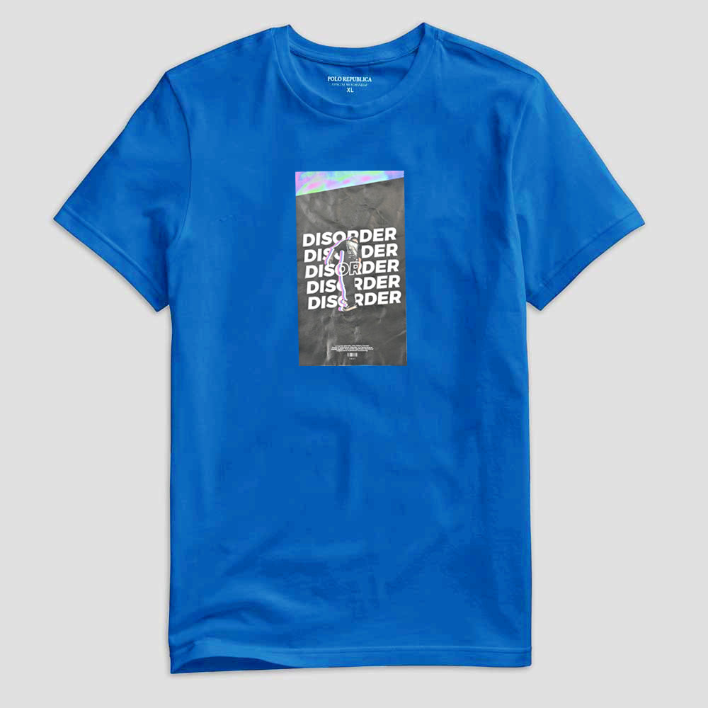 Polo Republica Men's Disorder Printed Crew Neck Tee Shirt Men's Tee Shirt Polo Republica Royal Blue S