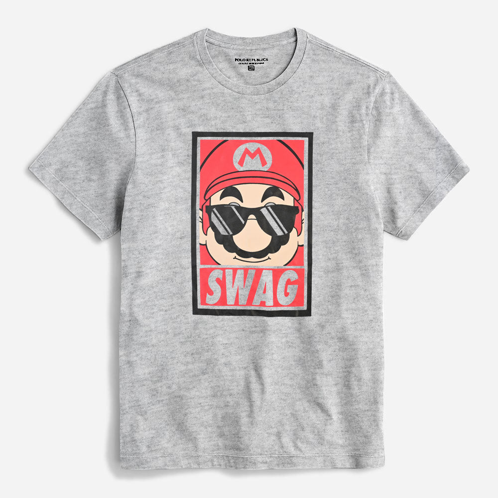 Polo Republica Men's Swag Printed Crew Neck Tee Shirt Men's Tee Shirt Polo Republica Heather Grey S