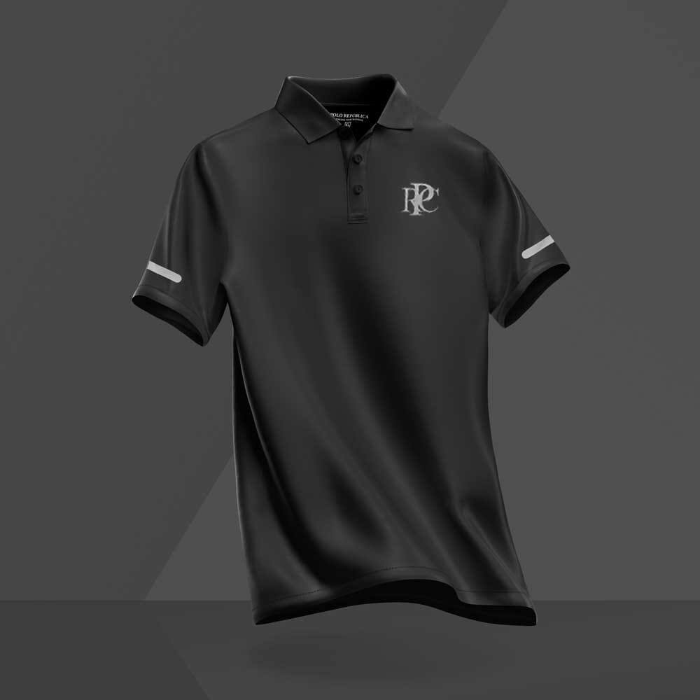 Polo Republica Men's PRC With Strips Printed Activewear Polo Shirt Men's Polo Shirt Polo Republica