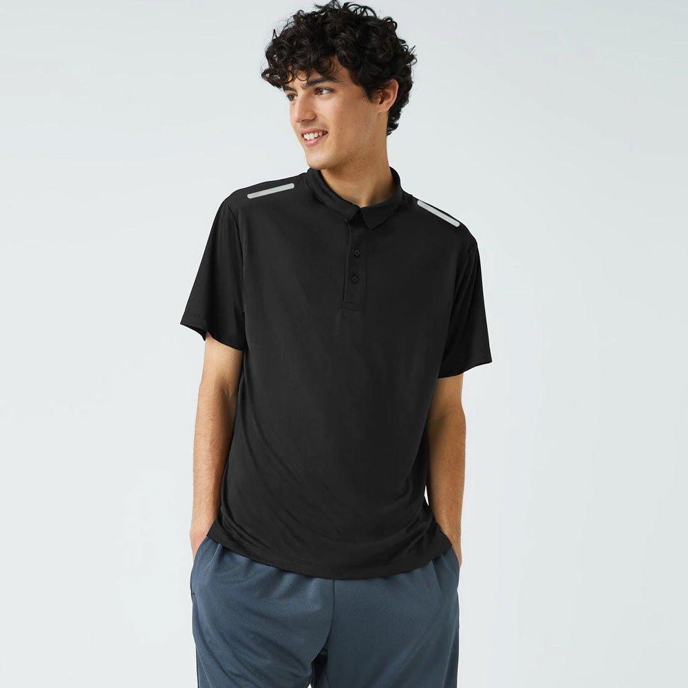 Polo Republica Men's Shoulder And Back Stripes Activewear Polo Shirt Men's Polo Shirt Polo Republica