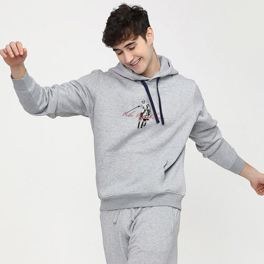 Polo Republica Men's PR Text Pony Printed Fleece Pullover Hoodie Men's Pullover Hoodie Polo Republica